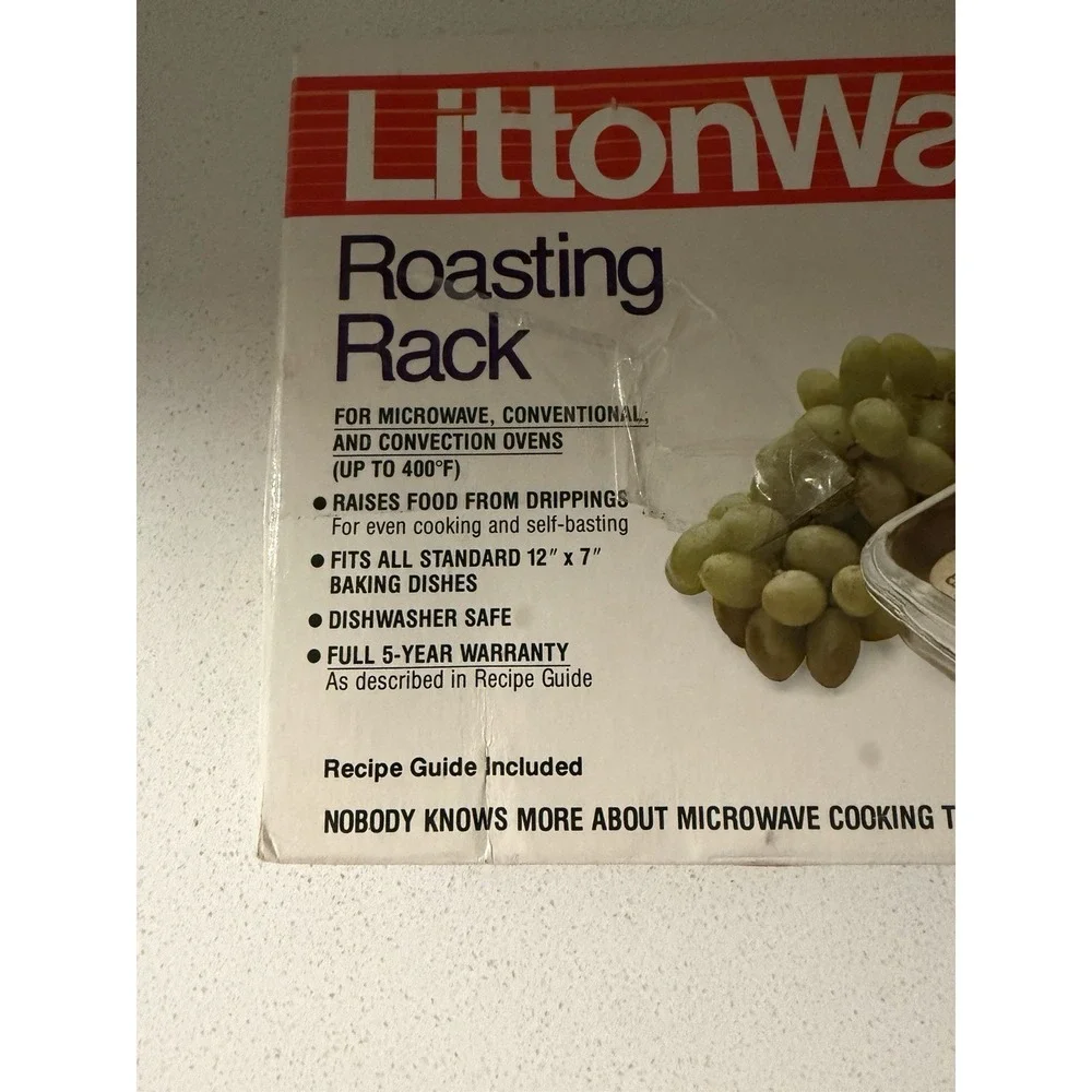 LittonWare Roasting Rack Kitchen Tan Speckled Vintage Microwave Ovenware A5014
